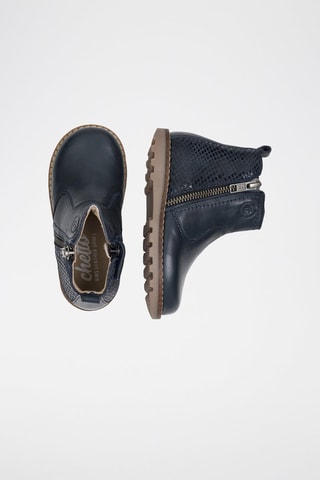 Botins de couro Azul