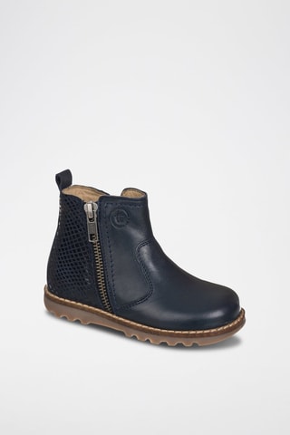 Botins de couro Azul