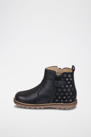Botins de couro Preto