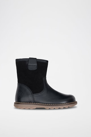 Botins de couro Preto