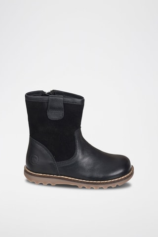 Botins de couro Preto