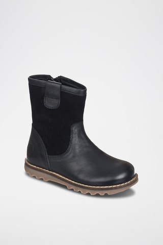 Botins de couro Preto