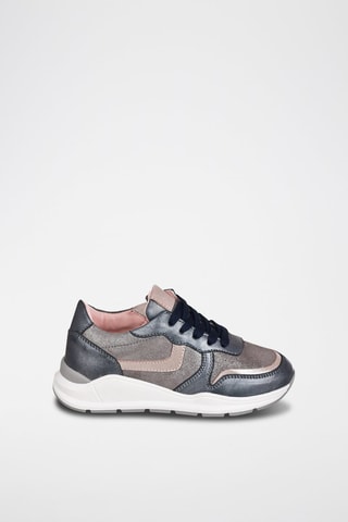 Sapatilhas de couro Cinzento e branco