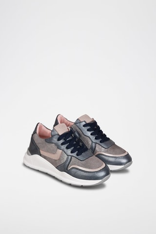 Sapatilhas de couro Cinzento e branco