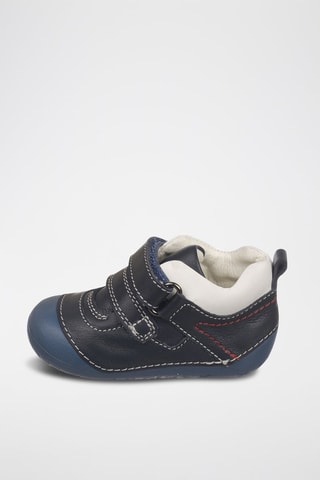 Sapatilhas subidas em couro Azul-marinho