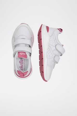 Sapatilhas de couro Branco e rosa