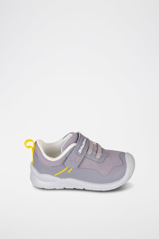 Sapatilhas de couro - Cinzento e amarelo