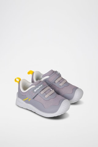 Sapatilhas de couro - Cinzento e amarelo