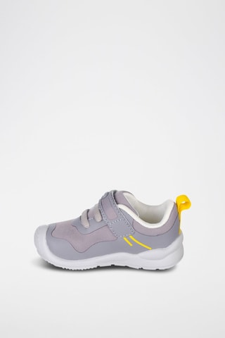 Sapatilhas de couro - Cinzento e amarelo