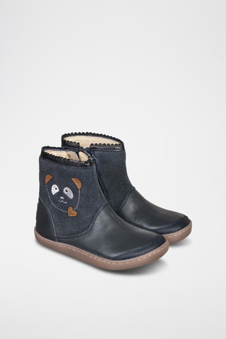 Botins em couro - Azul-marinho