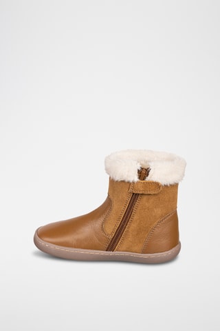 Botins forrados em couro - Castanho