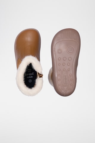 Botins forrados em couro - Castanho