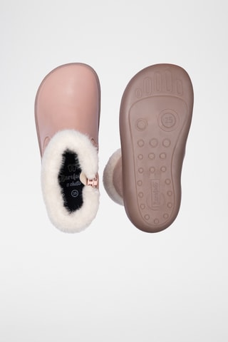 Bottines fourrées en cuir - Rose