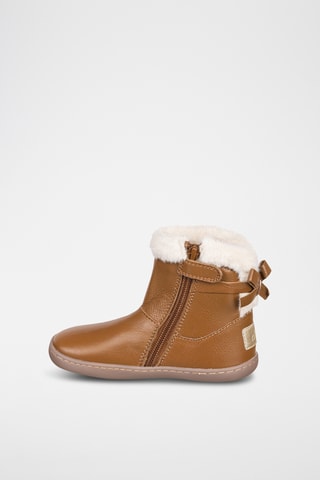 Bottines fourrées en cuir - Marron