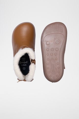 Bottines fourrées en cuir - Marron