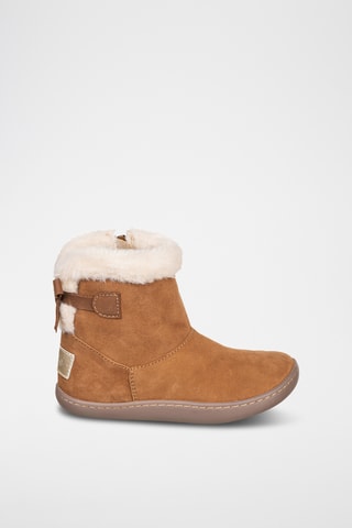 Bottines fourrées en cuir - Camel