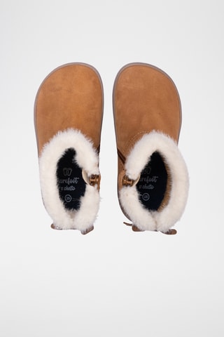 Bottines fourrées en cuir - Camel