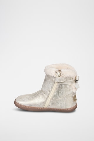 Bottines fourrées en cuir - Argenté