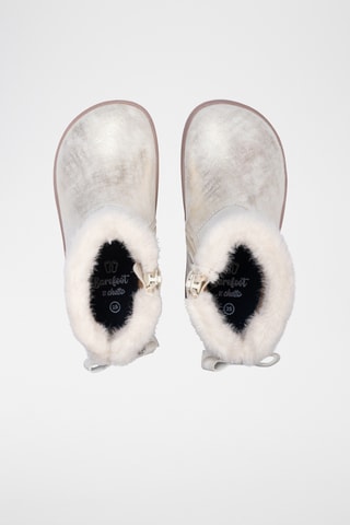 Bottines fourrées en cuir - Argenté