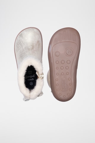 Bottines fourrées en cuir - Argenté