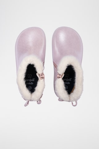 Botins forrados em couro - Rosa metalizado