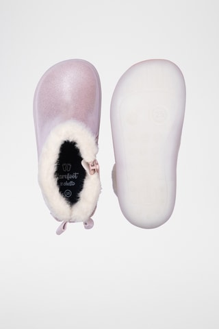 Botins forrados em couro - Rosa metalizado