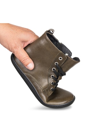 Bottines en cuir - Kaki