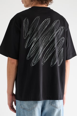 T-shirt Scribble Diags - Zwart