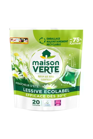 3 x 20 capsules de lessive Fraicheur d'été Maison Verte