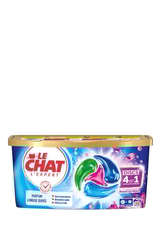 3 x 38 pastilles de lessive Le Chat Disc Fraîcheur Rosée du Matin