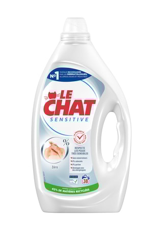 2 Lessives Sensitive Haute tolérance Le Chat - 38 Lavages - 2 x 1,7 l