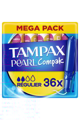 2 x 36 tampons Tampax Pearl Compak - Régulier