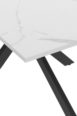 Mesa de refeição Glam - Imitação de mármore e preto