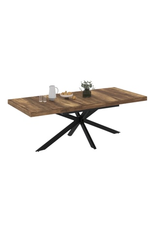 Mesa de refeição extensível Eliza - Imitação madeira e preto