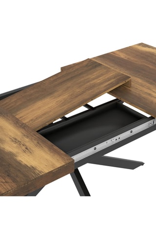 Mesa de refeição extensível Eliza - Imitação madeira e preto