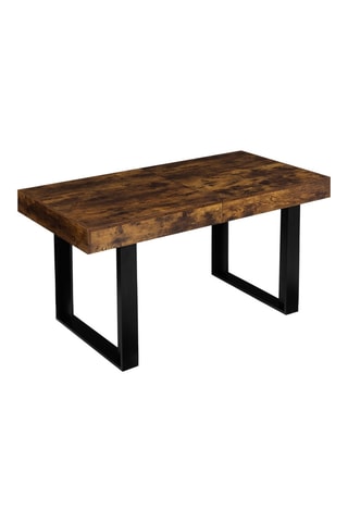 Mesa extensível Brixton - Imitação de madeira envelhecida e preto