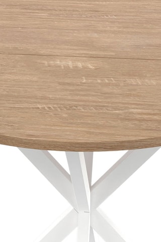 Mesa Soline - Imitação de madeira e branco