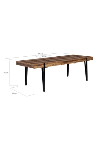 Mesa extensível Hudson - Imitação de madeira e preto