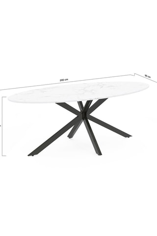 Mesa de jantar Céleste - Imitação de mármore e preto