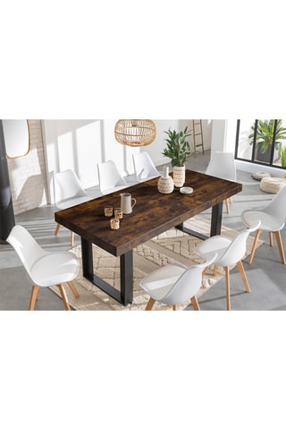 Mesa de jantar extensível Brixton - Imitação de madeira e preto