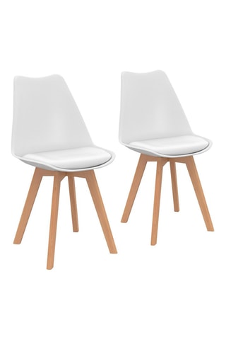 2 cadeiras Nordia - Natural e branco