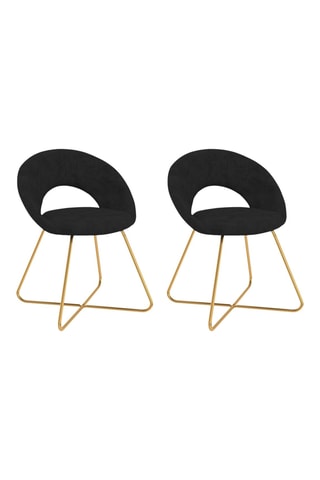 2 cadeiras Malone - Preto e dourado