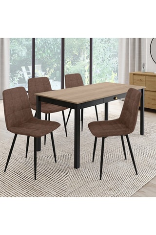 4 cadeiras Linda - Castanho e preto