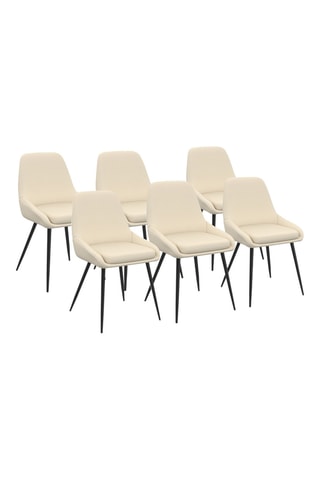 6 cadeiras Ornella - Bege e preto