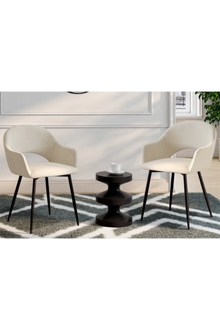 2 cadeiras Rebecca - Creme e preto