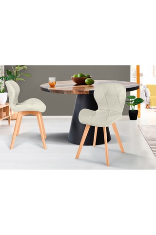 2 cadeiras Gatsby - Estrutura em madeira - Pés em faia - 47,5 x 50 x 79 cm