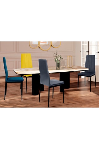 4 cadeiras Jade - 39 x 96 x 41,5 cm - Revestimento em veludo