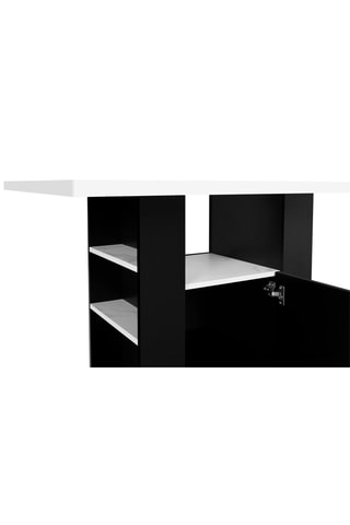 Ilha central Théo Imitação mármore e preto