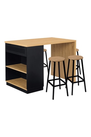 Ilha central Marius Imitação madeira e preto