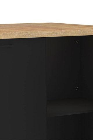 Ilha central de cozinha 2 portas Dario  Natural e preto